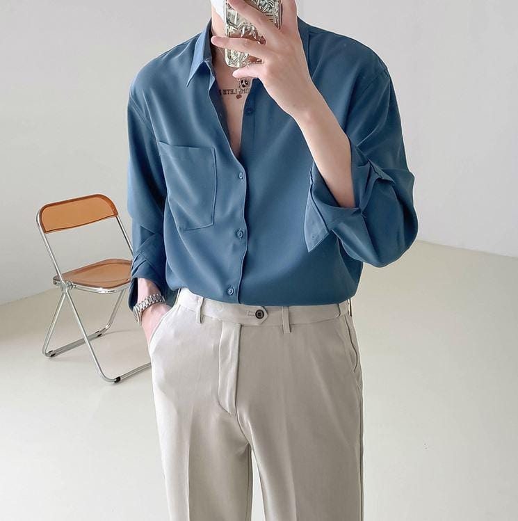 ESSENTIALS BUTTON-UP COLLAR SHIRT