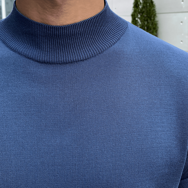 KNIT MOCK NECK SHORT SLEEVE