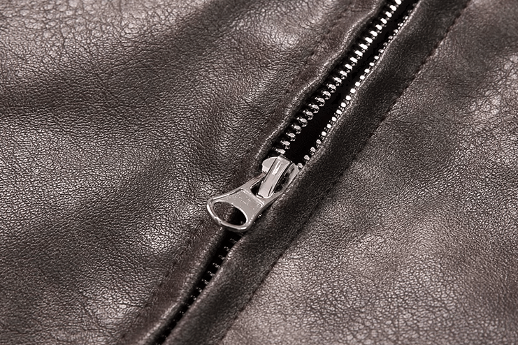 OLD BROWN RODEO LEATHER ZIP-UP JACKET