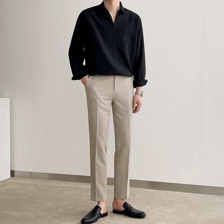 V-NECK COLLAR SHIRT