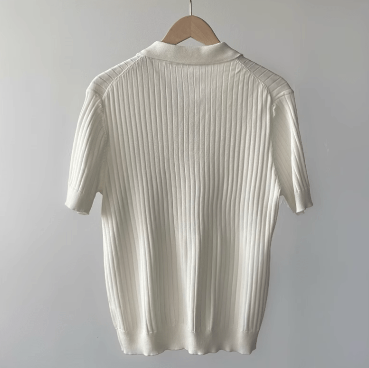 VERTICAL KNIT POLO SHORT SLEEVE