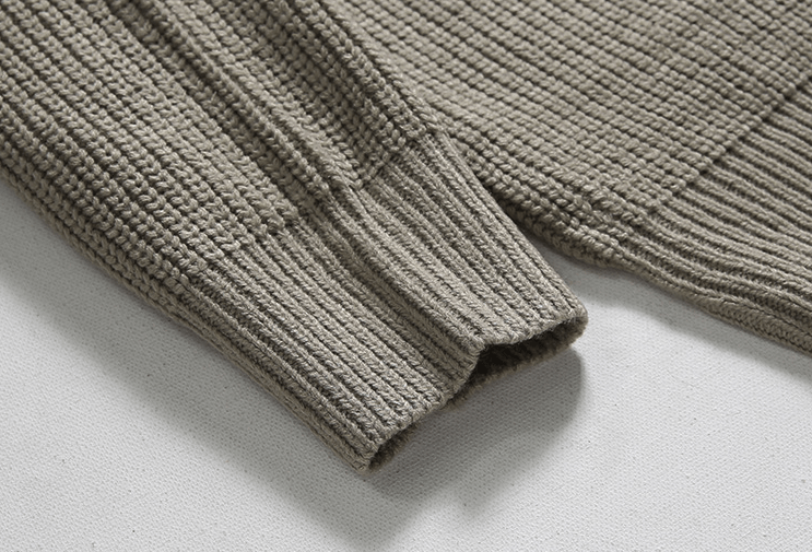 KNITTED HALF ZIP-UP COLLAR SWEATER