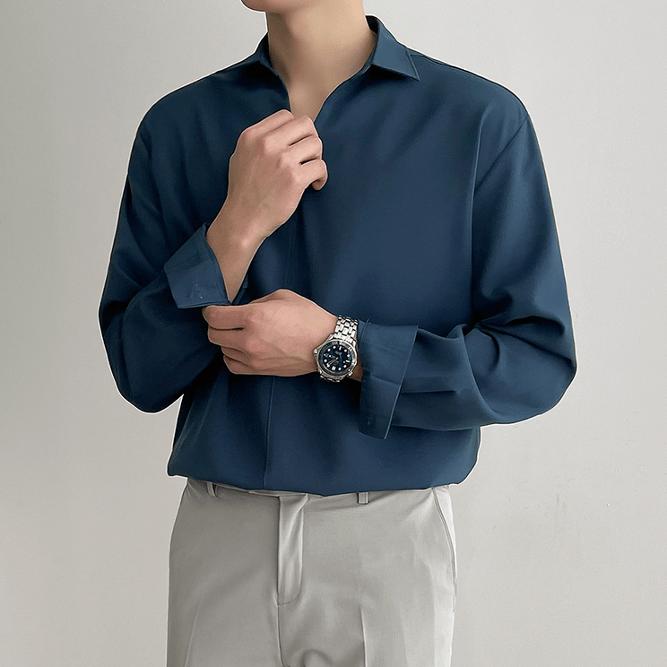 V-NECK COLLAR SHIRT