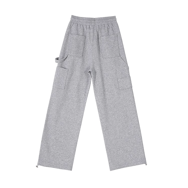 GRAY BUTTON-UP HOODIE & WIDE SWEATPANTS SET