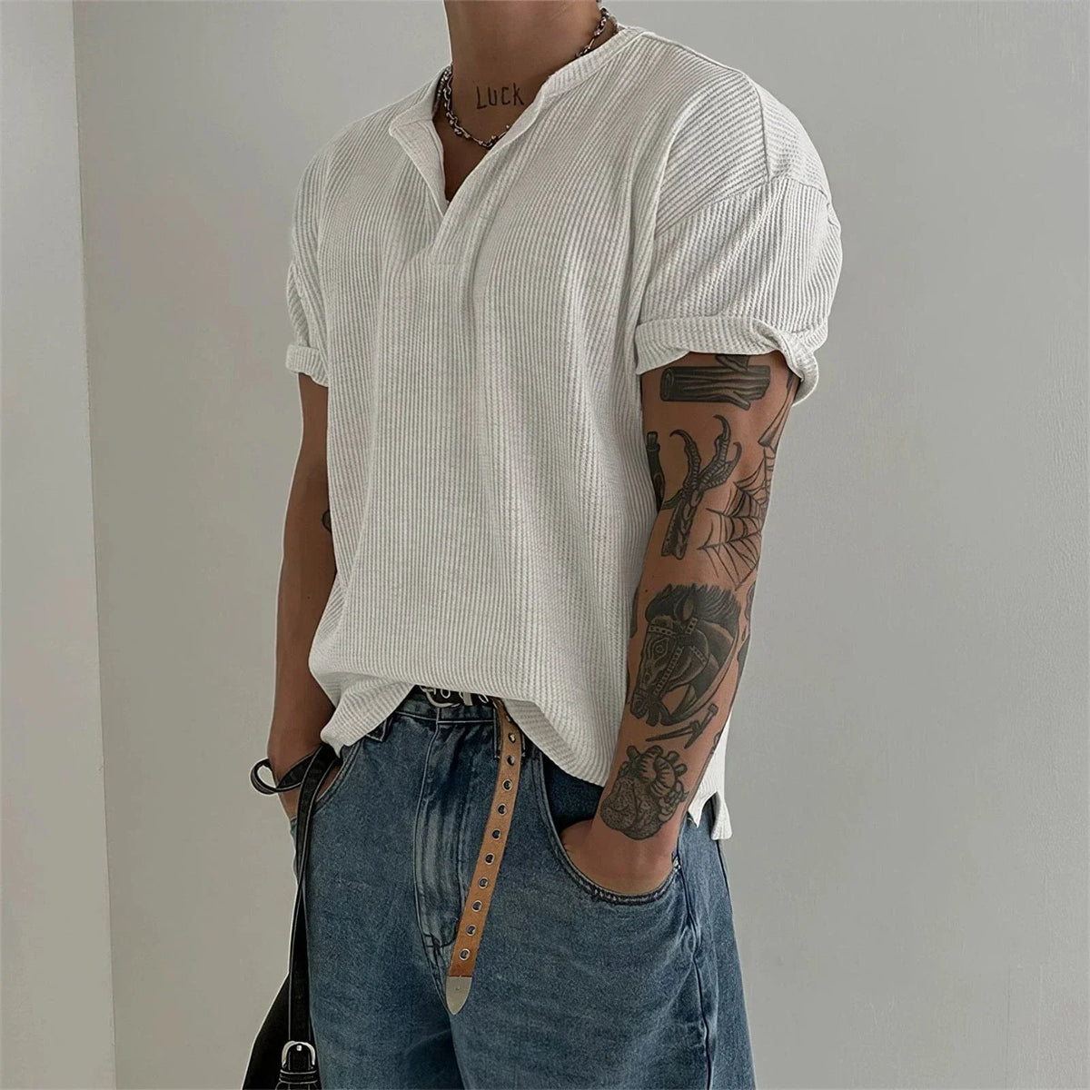 HENLEY COLLAR SHORT SLEEVE