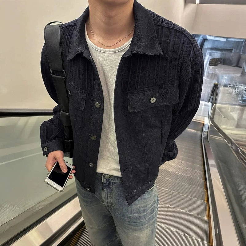 RT No. 32606 NAVY BLUE CORDUROY PATCH JACKET