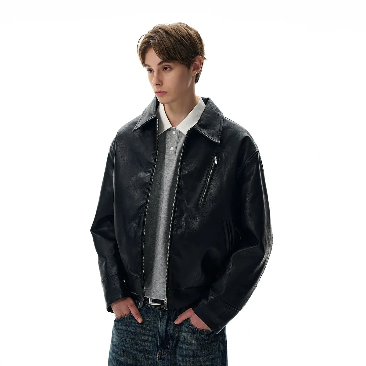 RT No. 40764 LEATHER MOTORCYCLE JACKET