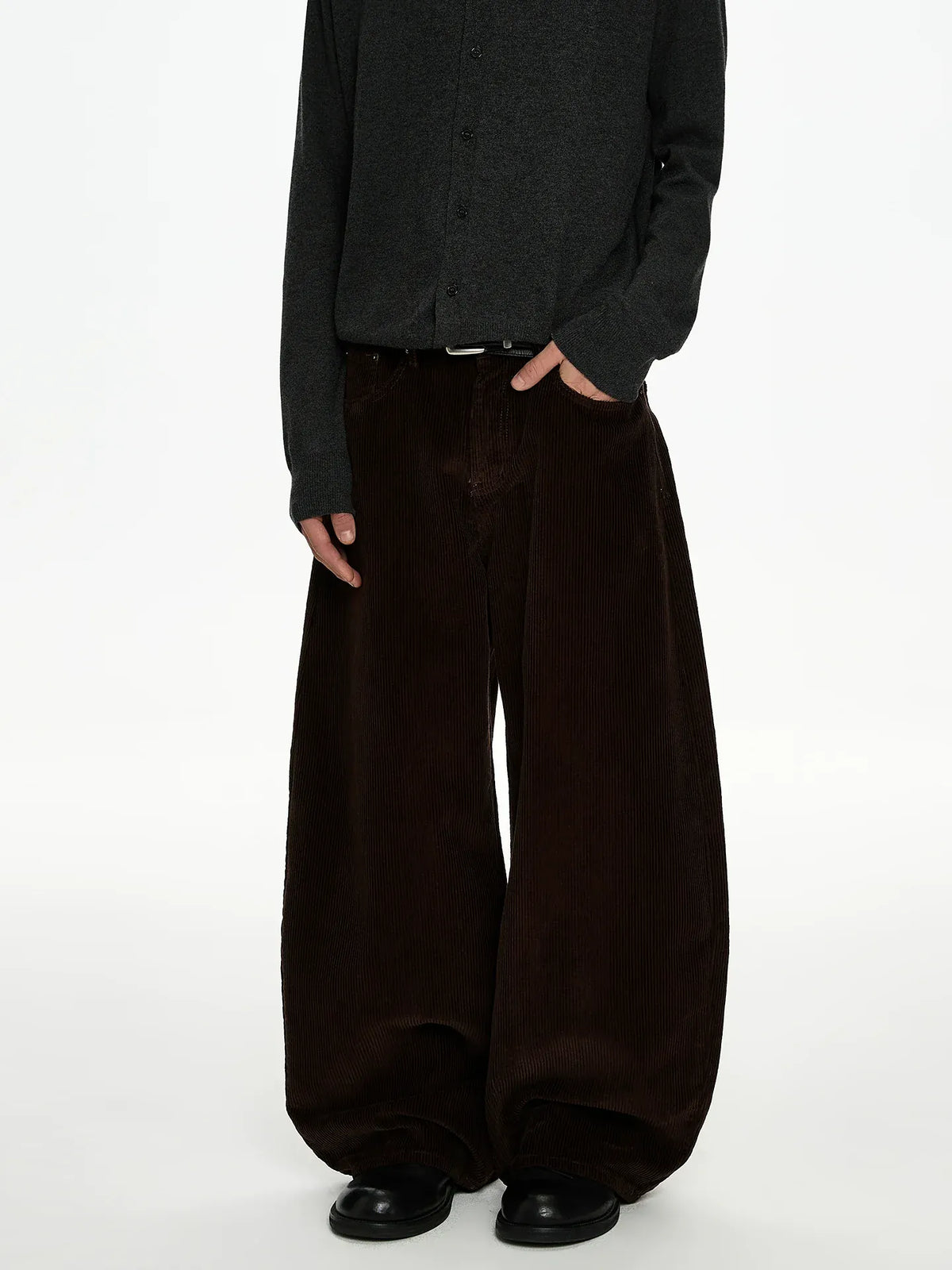 RT No. 50017 BROWN CORDUROY STRAIGHT PANTS