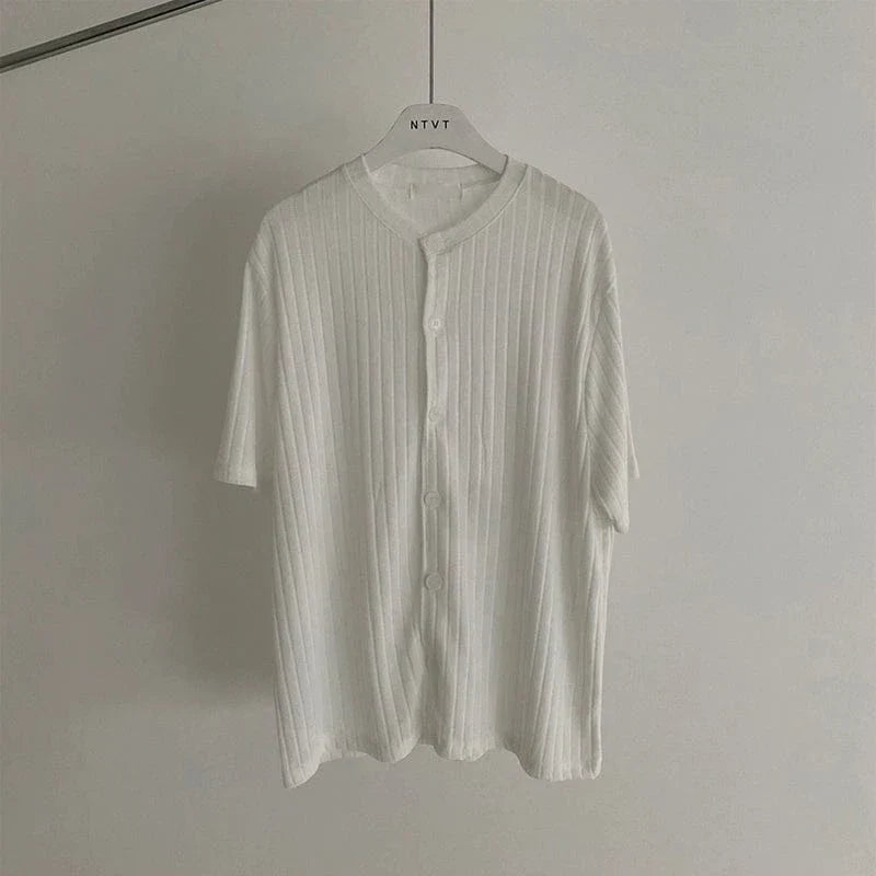 RT No. 19007 BUTTON-UP HENLEY COLLAR SHORT SLEEVE