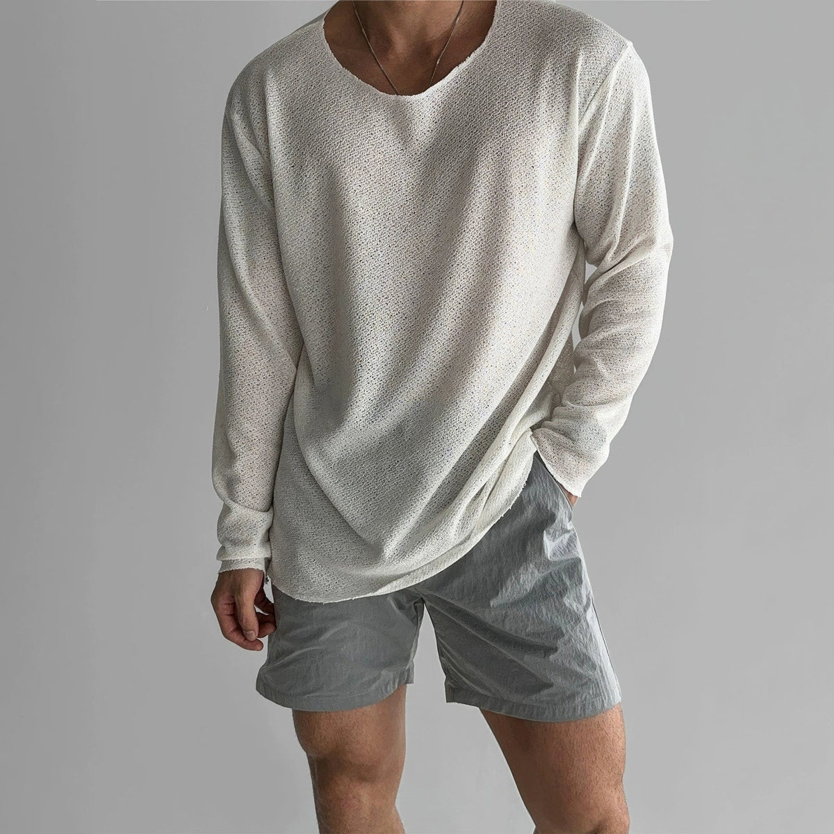 KNIT ROUND NECK PULLOVER LONG SLEEVE