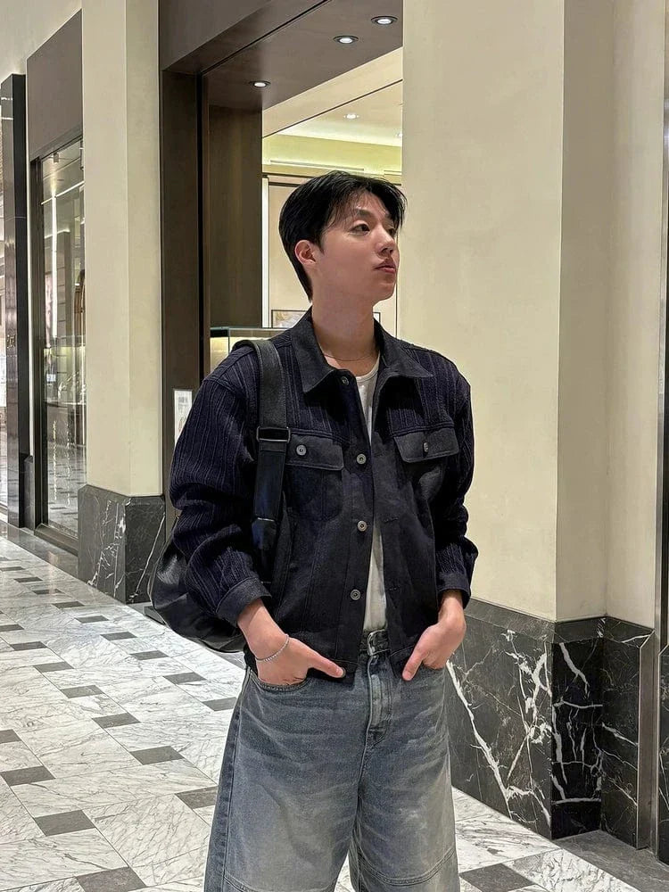 RT No. 32606 NAVY BLUE CORDUROY PATCH JACKET