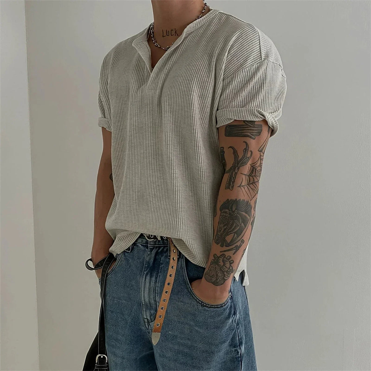 HENLEY COLLAR SHORT SLEEVE