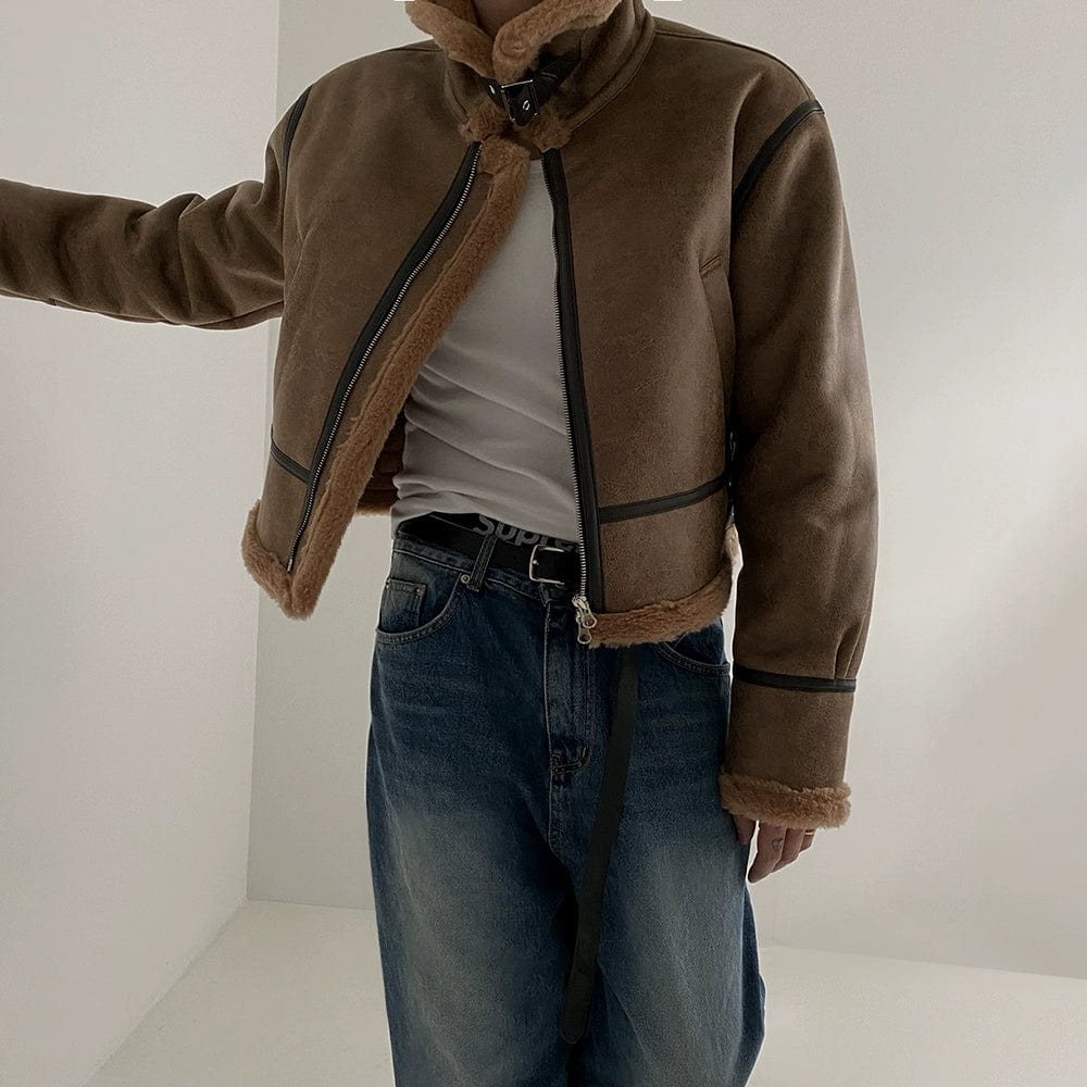 SUEDE MOTORCYCLE LEATHER JACKET