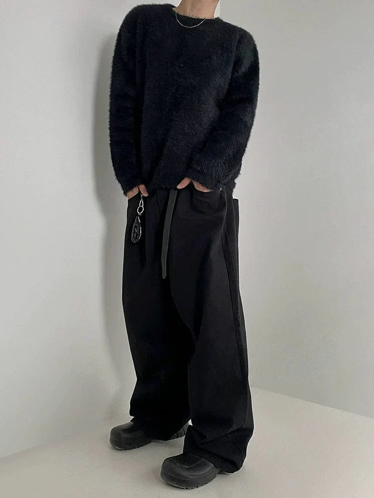 MOHAIR KNITTED ROUND NECK SWEATER
