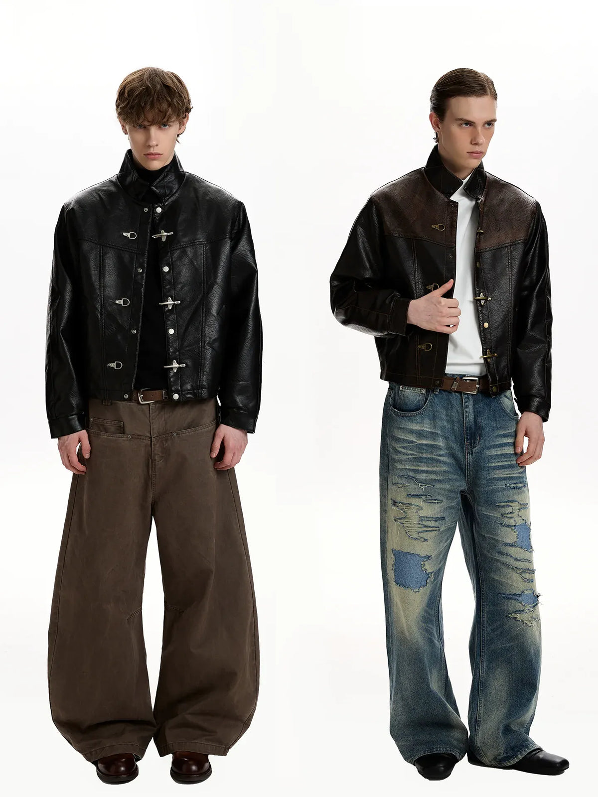 RT No. 50012 KNIGHT BUCKLE BOXY LEATHER JACKET