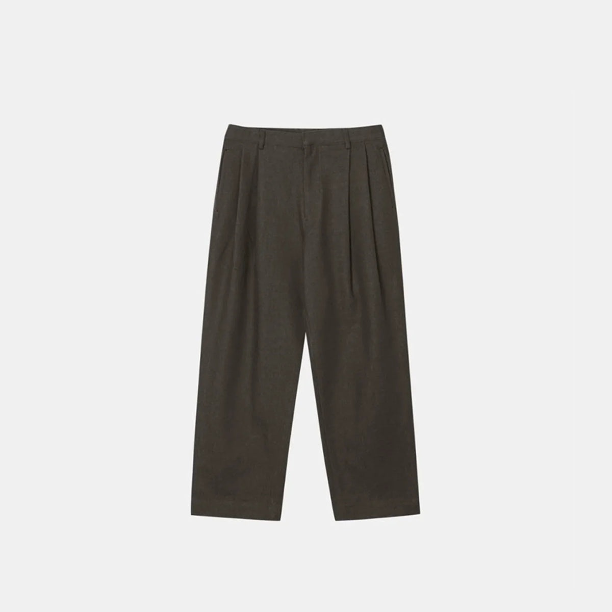 FOLDED PLEATED STRAIGHT PANTS