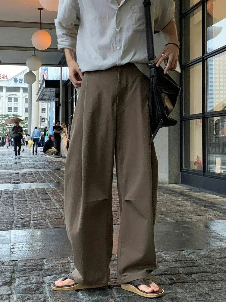RT No. 31070 PLEATED STRAIGHT DRAPE PANTS