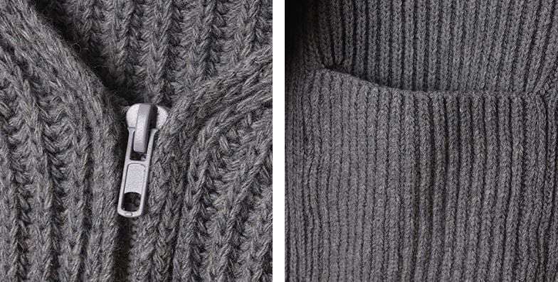 KNITTED ROUND-NECK CARDIGAN SWEATER