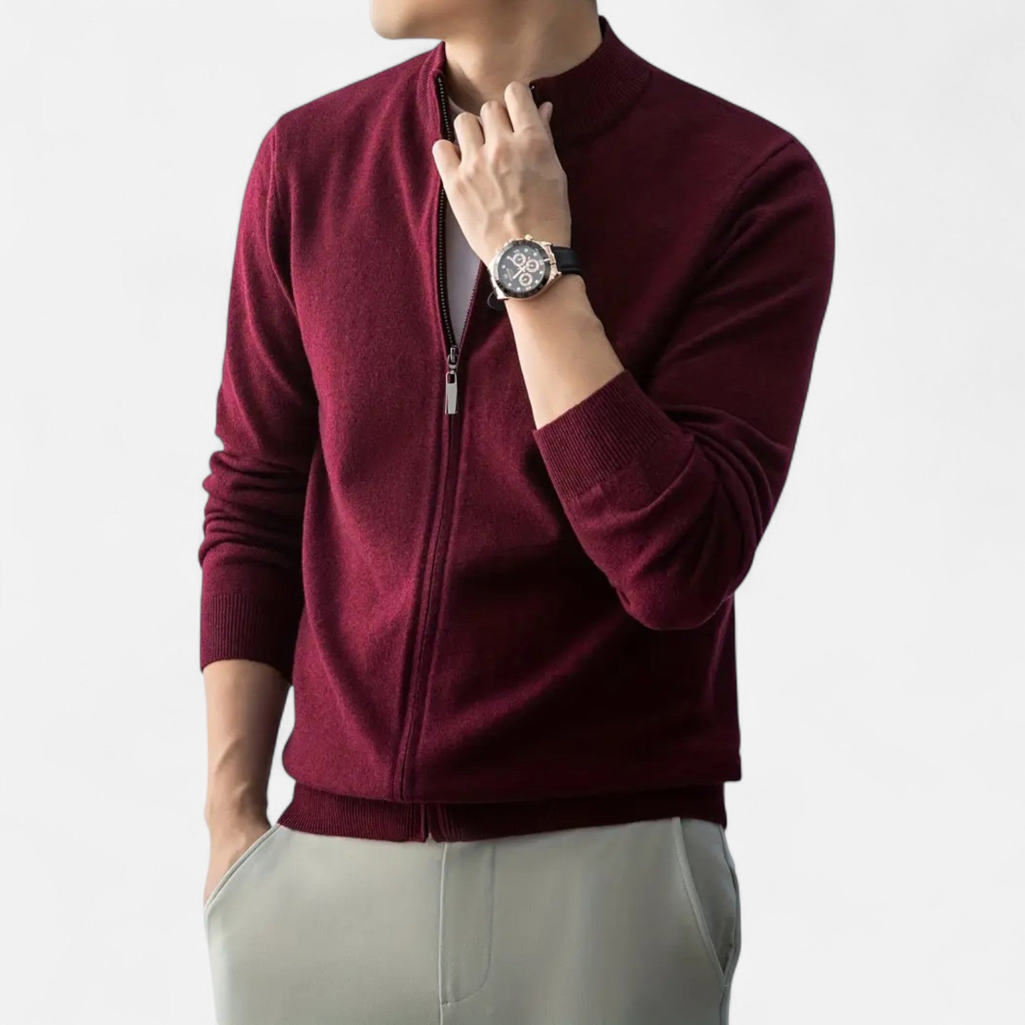 Rocal Outlet | Men's Full Zip Sweater – Heritage Wool Blend