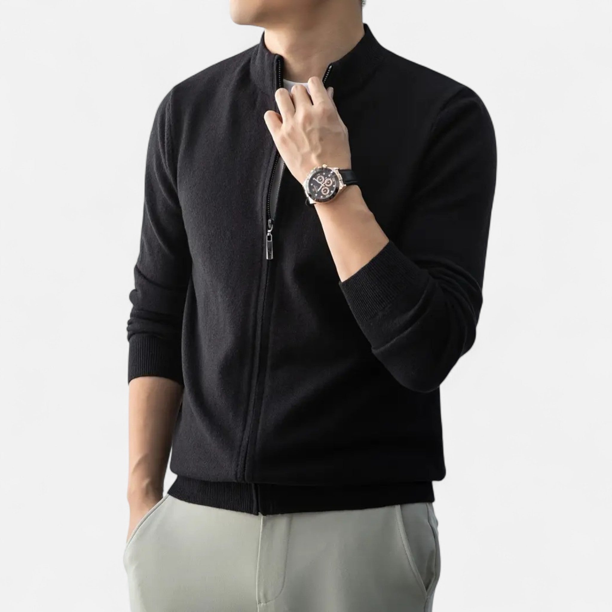 Rocal Outlet | Men's Full Zip Sweater – Heritage Wool Blend