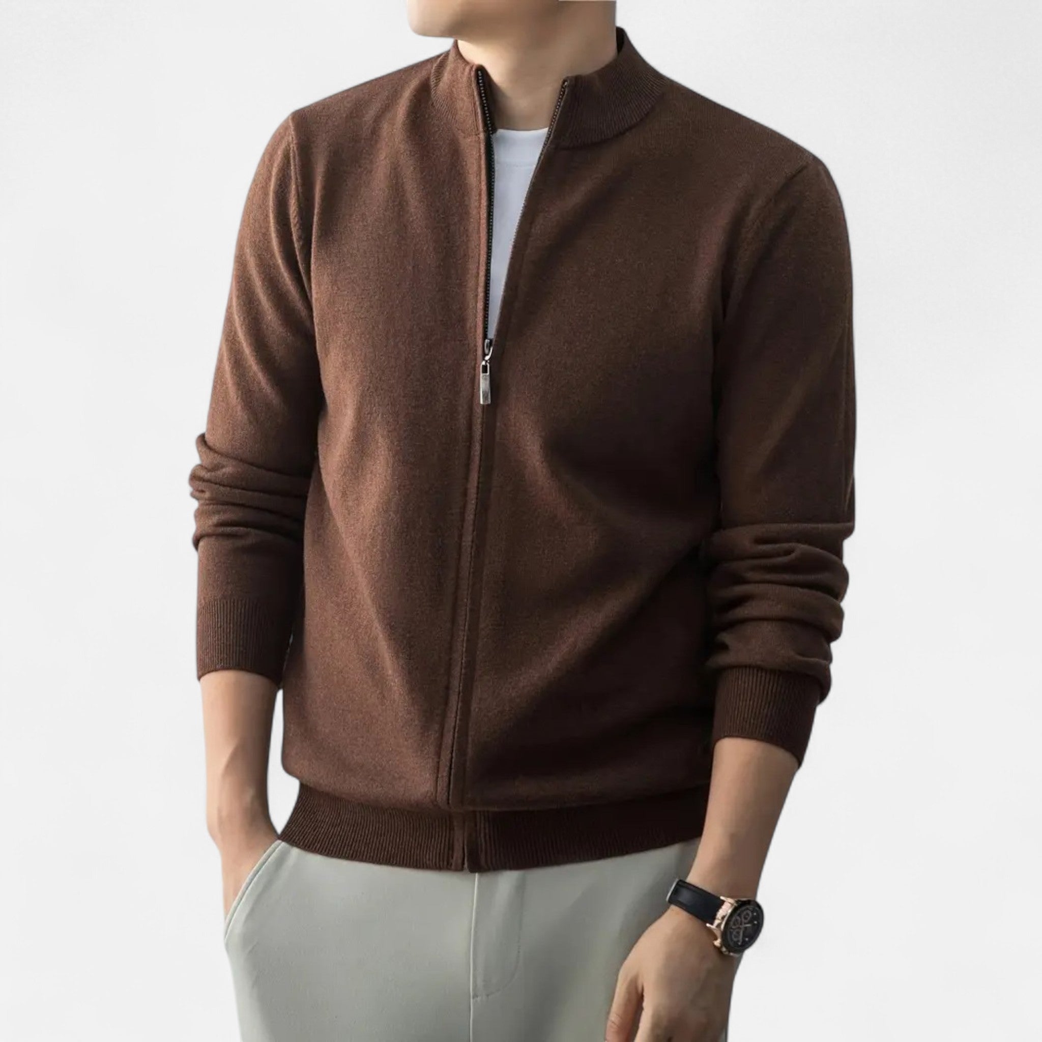 Rocal Outlet | Men's Full Zip Sweater – Heritage Wool Blend