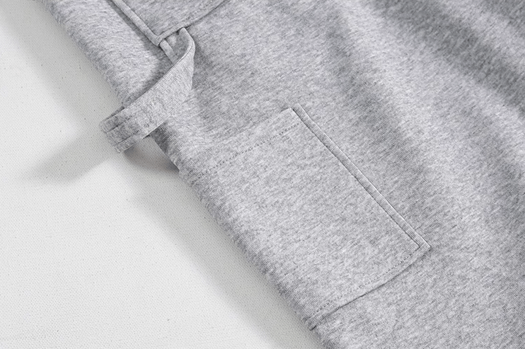 GRAY BUTTON-UP HOODIE & WIDE SWEATPANTS SET