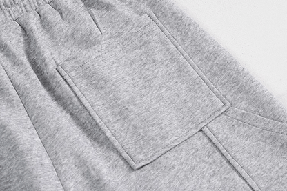 GRAY BUTTON-UP HOODIE & WIDE SWEATPANTS SET
