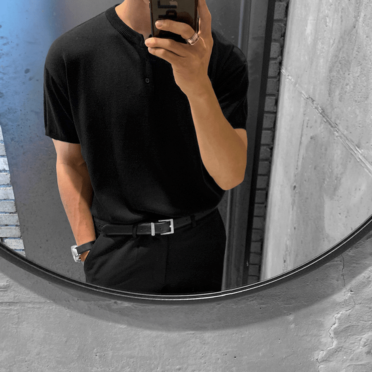 HALF BUTTON SHORT SLEEVE