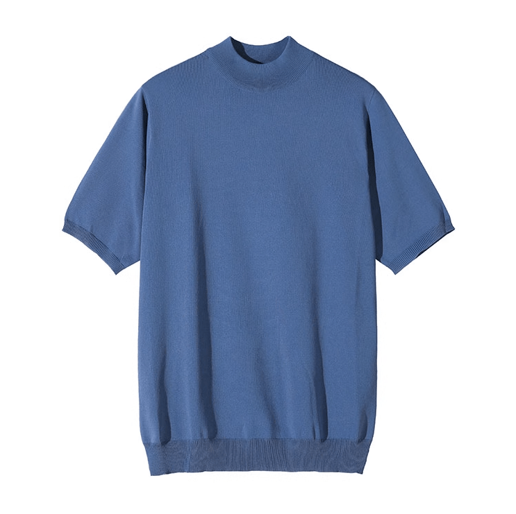 KNIT MOCK NECK SHORT SLEEVE