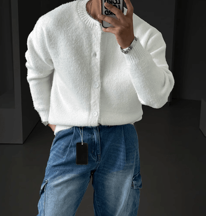 MOHAIR BUTTON-UP SWEATER CARDIGAN