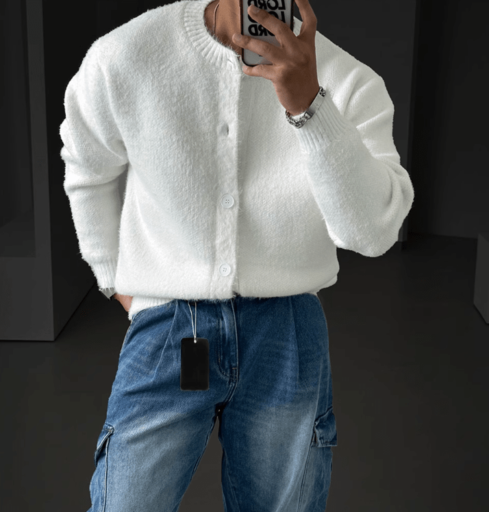 MOHAIR BUTTON-UP SWEATER CARDIGAN