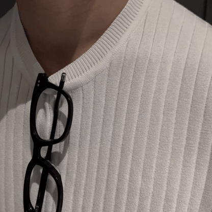 VERTICAL KNIT SHORT SLEEVE SHIRT