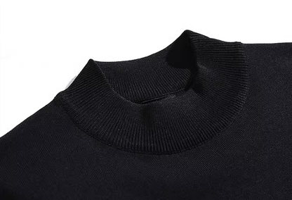KNIT MOCK NECK SHORT SLEEVE