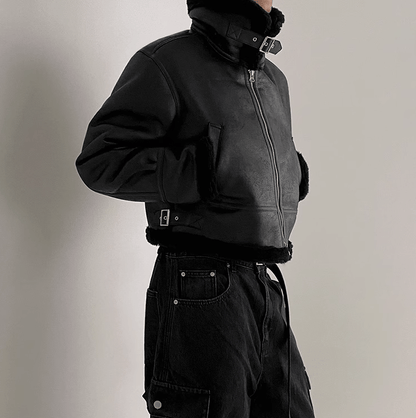 SUEDE MOTORCYCLE LEATHER JACKET