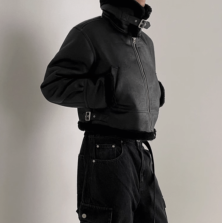 SUEDE MOTORCYCLE LEATHER JACKET