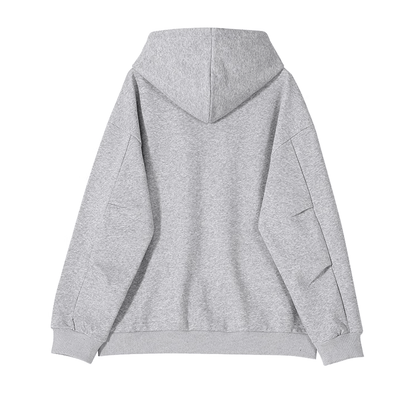 GRAY BUTTON-UP HOODIE & WIDE SWEATPANTS SET