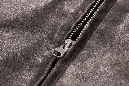 OLD BROWN RODEO LEATHER ZIP-UP JACKET