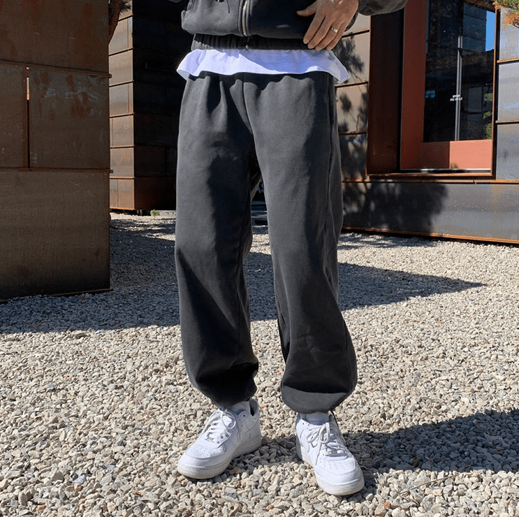 CHARCOAL GRAY ZIP-UP HOODIE & SWEATPANTS