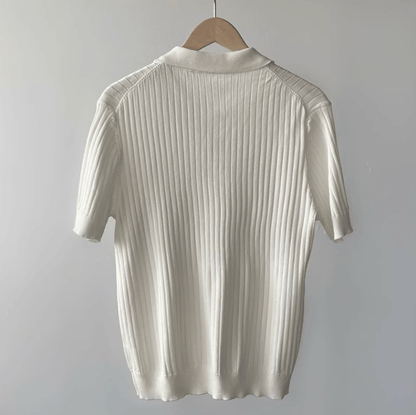 VERTICAL KNIT POLO SHORT SLEEVE