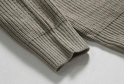KNITTED HALF ZIP-UP COLLAR SWEATER