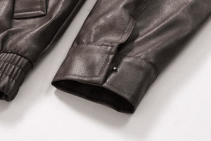 OLD BROWN RODEO LEATHER ZIP-UP JACKET