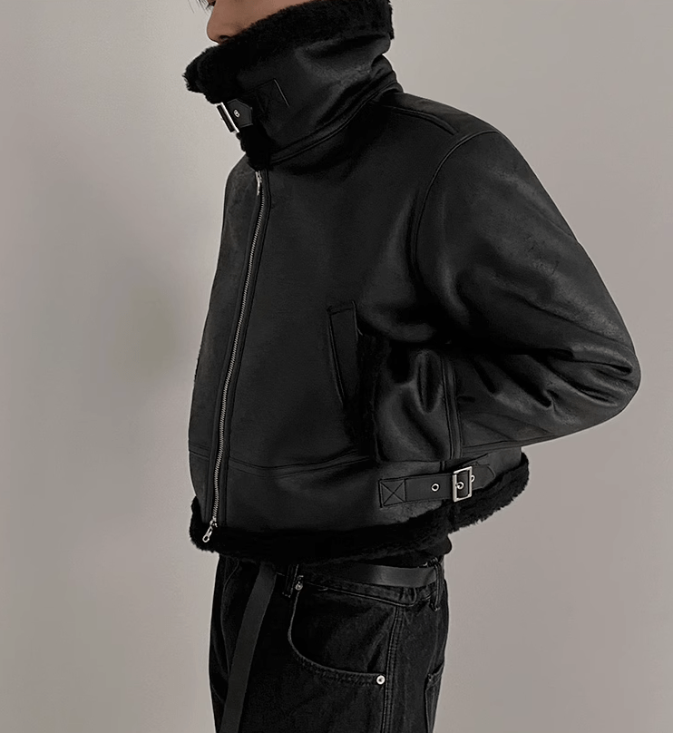 SUEDE MOTORCYCLE LEATHER JACKET