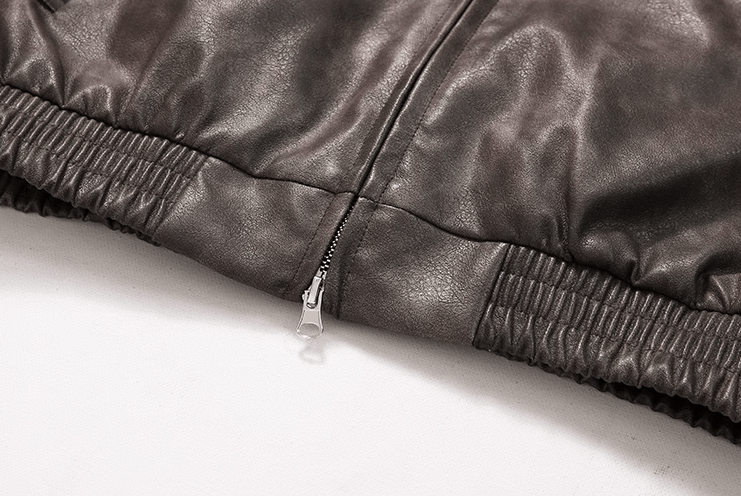 OLD BROWN RODEO LEATHER ZIP-UP JACKET