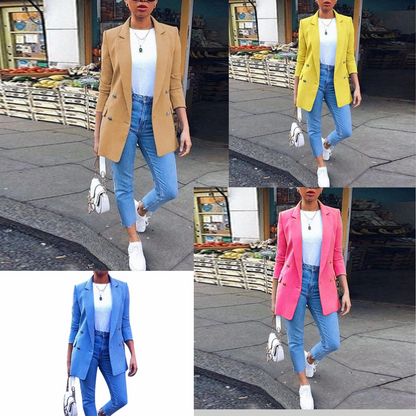 Rocal Outlet | Solid Double-Breasted Blazer