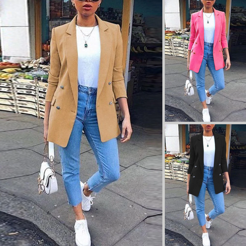 Rocal Outlet | Solid Double-Breasted Blazer