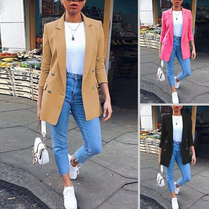 Rocal Outlet | Solid Double-Breasted Blazer