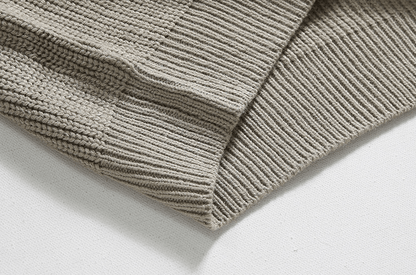 KNITTED HALF ZIP-UP COLLAR SWEATER