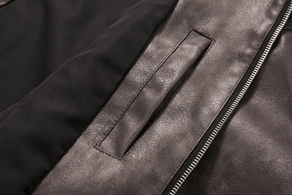 OLD BROWN RODEO LEATHER ZIP-UP JACKET