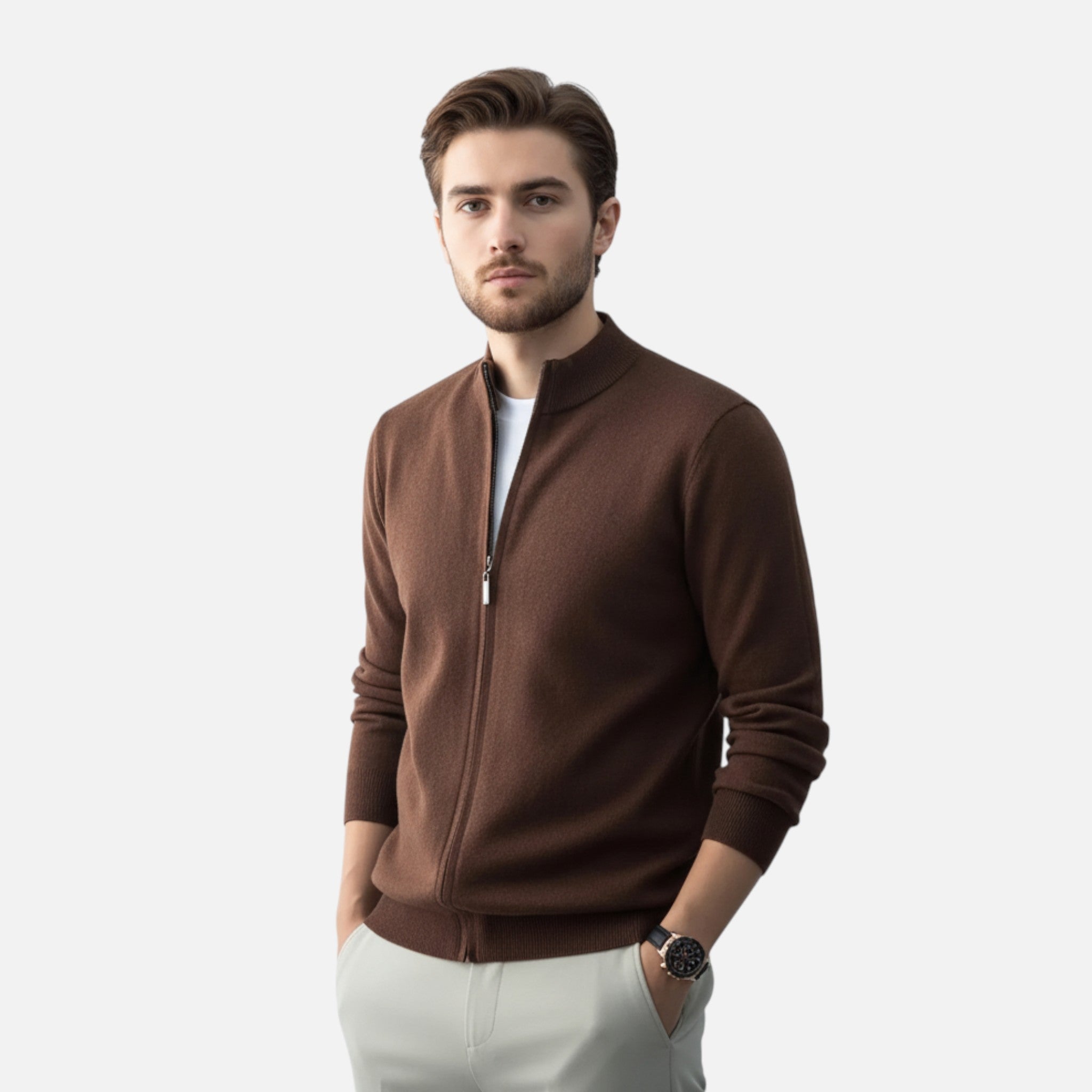 Rocal Outlet | Men's Full Zip Sweater – Heritage Wool Blend