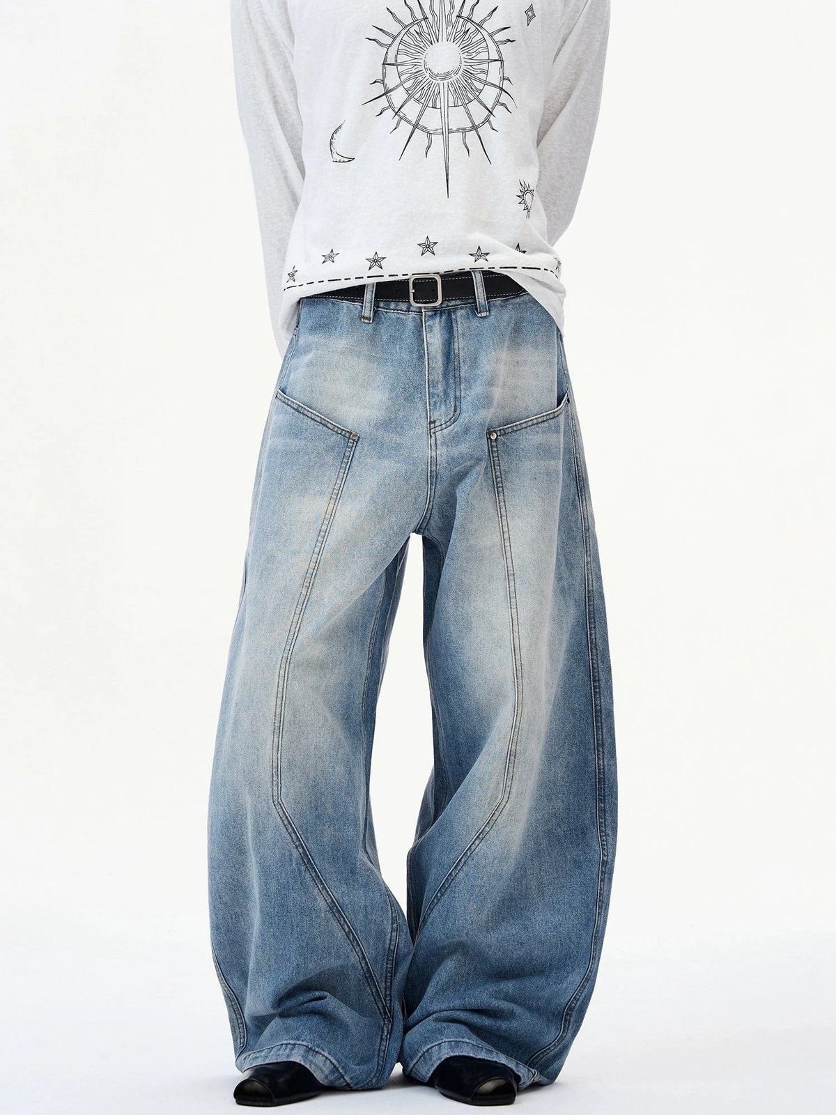 RT No. 32821 RECONSTRUCTED WASHED SCIMITAR JEANS